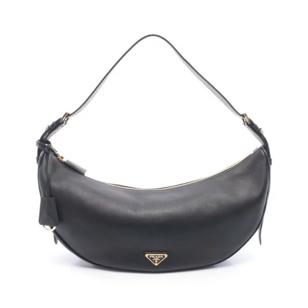 Prada Demi Lune Shoulder Bag Leather Black